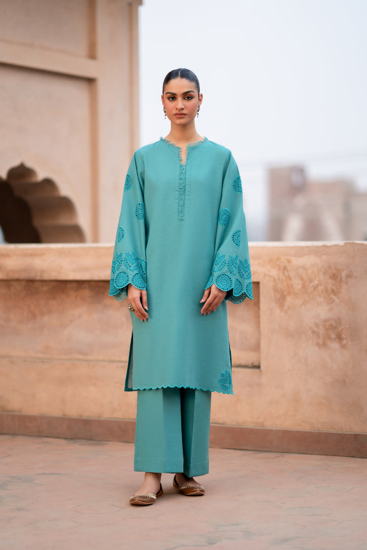 2 Piece - Dyed Embroidered Khaddar Suit - LC-04