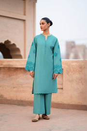 2 Piece - Dyed Embroidered Khaddar Suit - LC-04