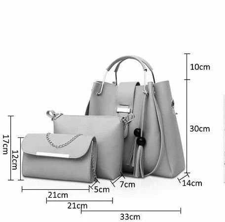 ALEXA 3 PIECE BROWN HANDBAG