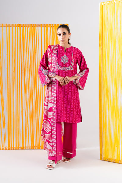 3 Piece - Printed & Embroidered Lawn Suit - MLD2-05