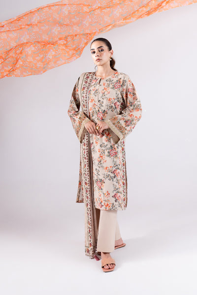 3 Piece - Printed & Embroidered Lawn Suit - MLD2-09