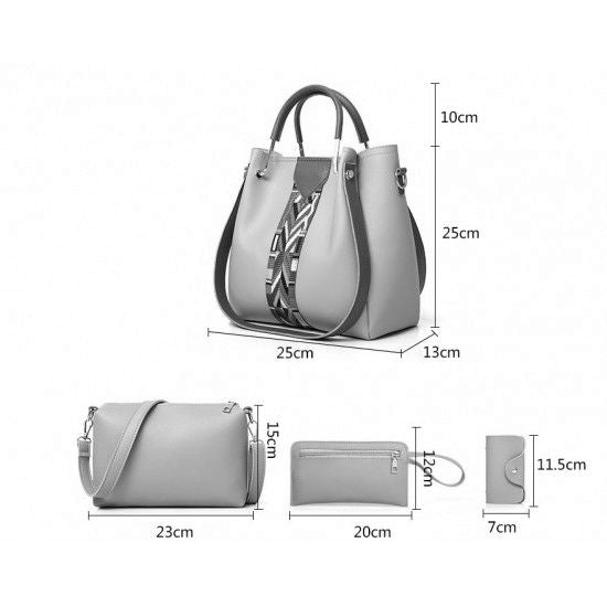 CAPRI 4 PIECE GREY  HANDBAG