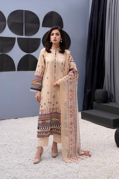 3PC - Digital Printed – Lawn – D02